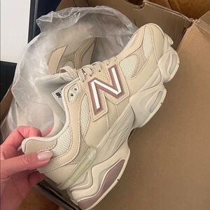New Balance Women's Beige and Pink Sneakers